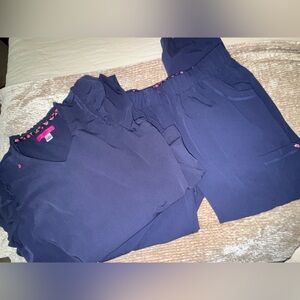 Betsey Johnson Scrub Set - Navy